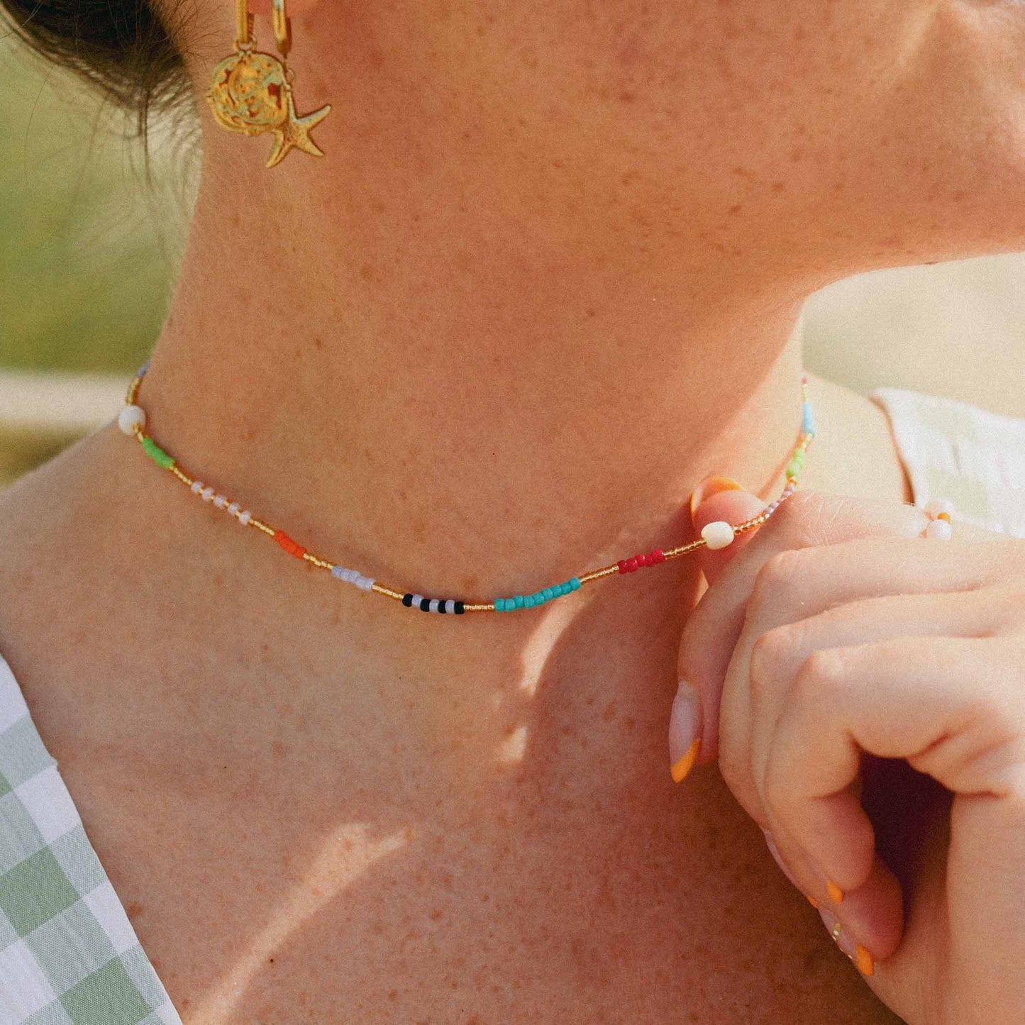 Unique Colourful Beaded Necklace by Pineapple Island