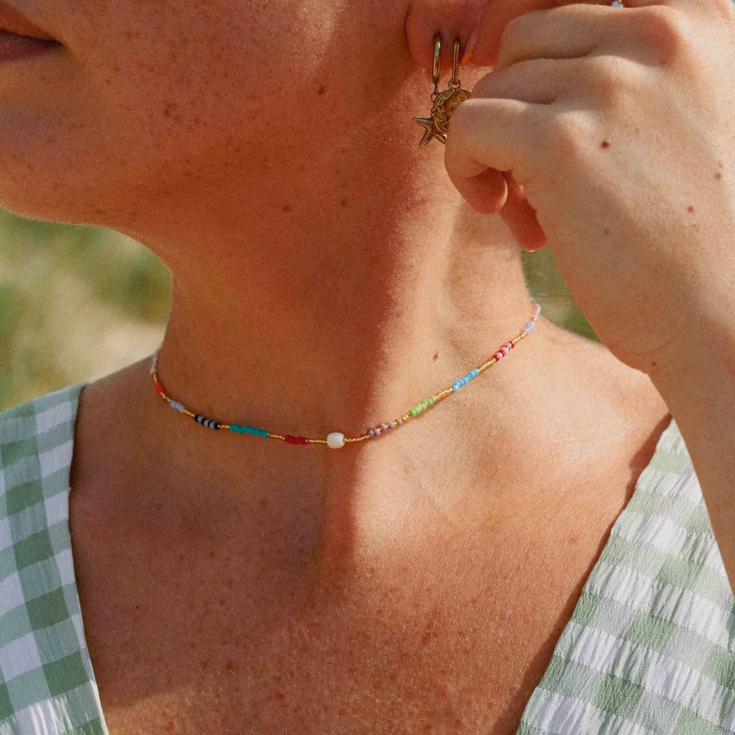 Unique Colourful Beaded Necklace by Pineapple Island