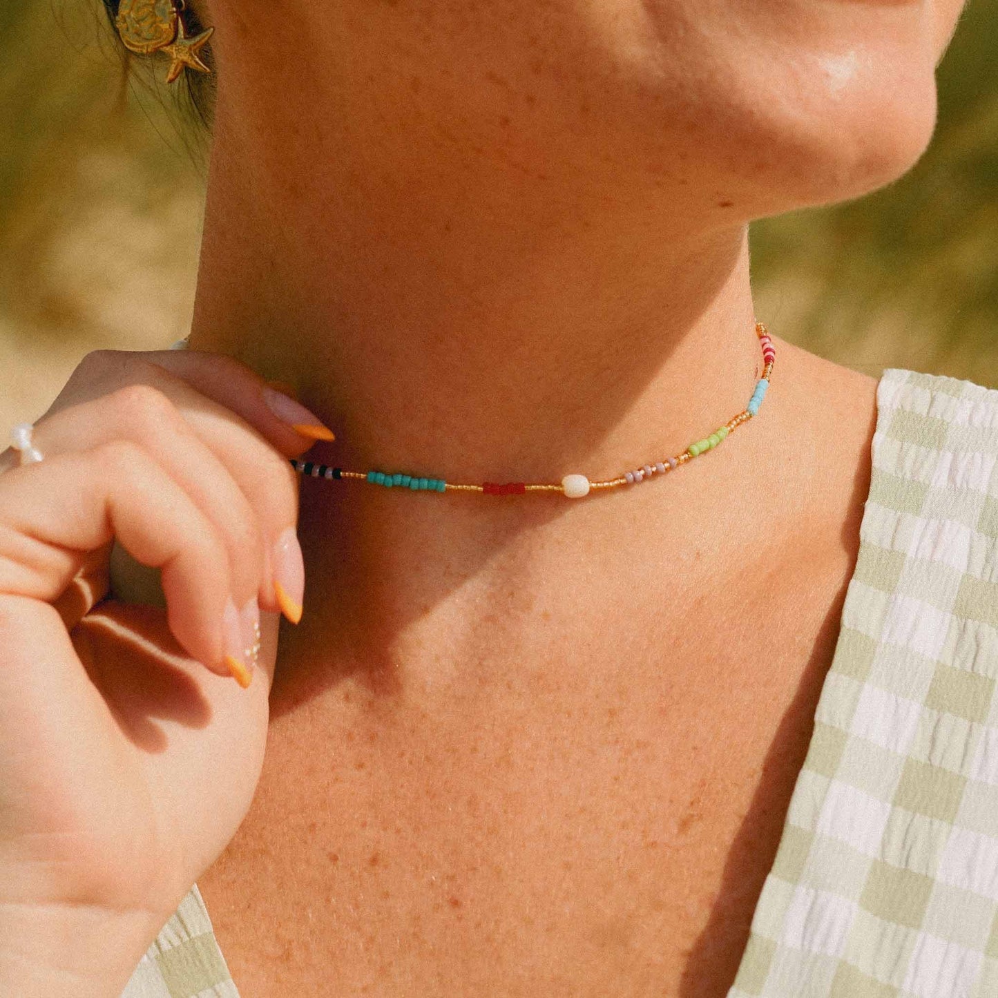Unique Colourful Beaded Necklace by Pineapple Island
