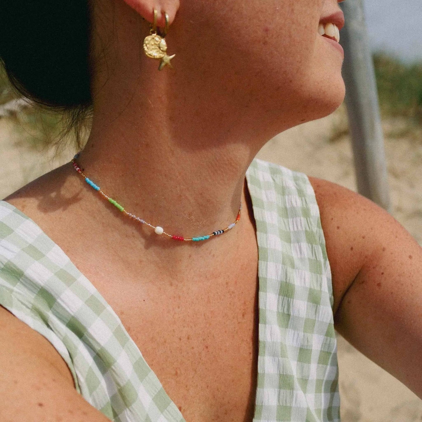 Unique Colourful Beaded Necklace by Pineapple Island