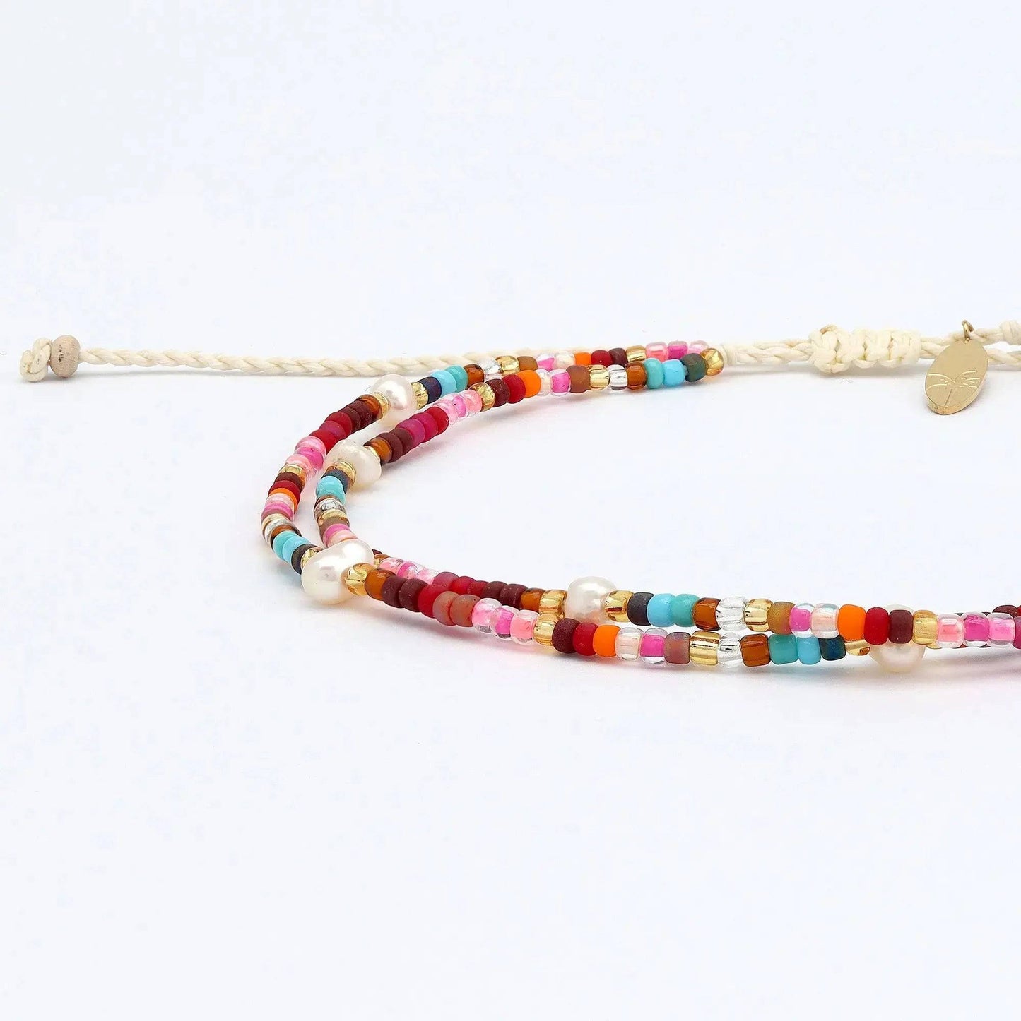 Merah Dainty Beaded Anklet - Handmade in Java