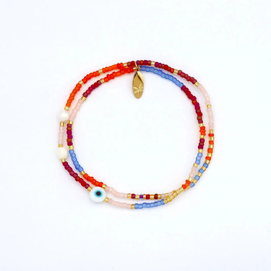 Matahari Evil Eye Beaded Bracelet
