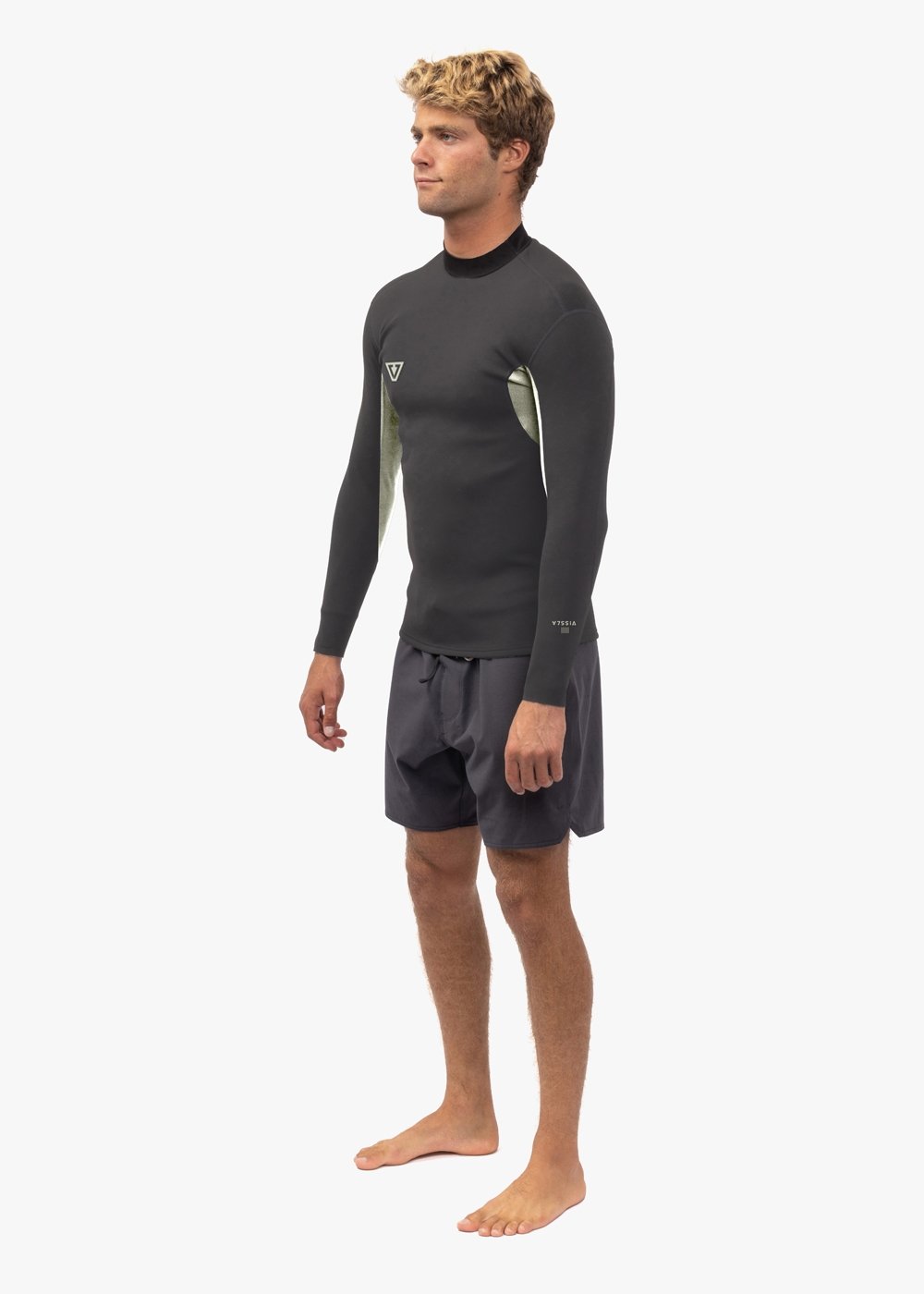 Vissla Natural Seas 1mm LS Jacket, side view emphasizing fit and style.