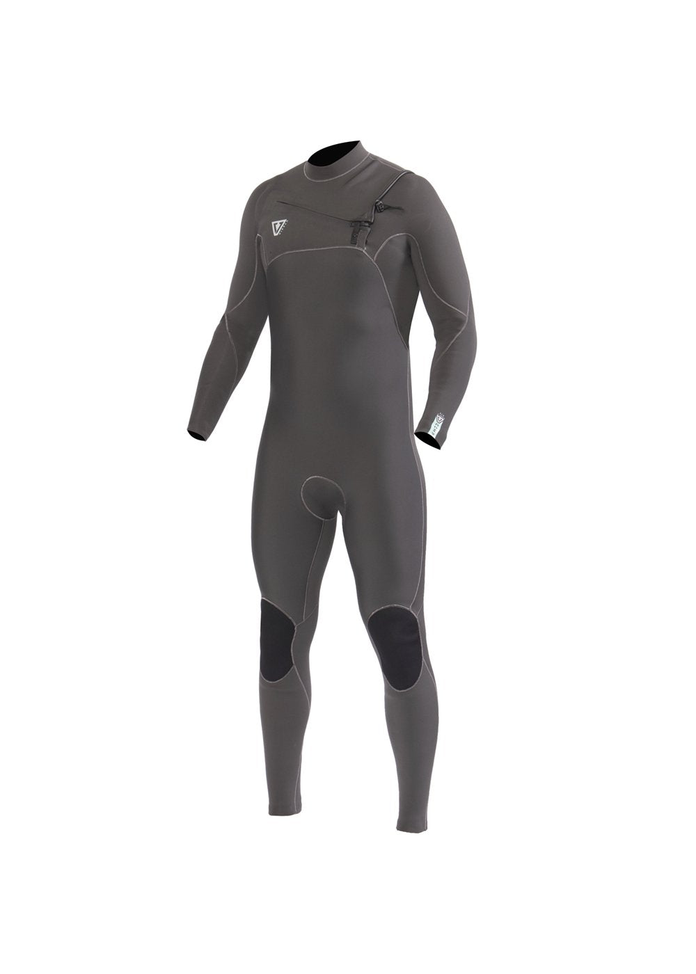 Front view of VIssla 7 Seas Comp 4-3 Chest Zip Full Suit in graphite.