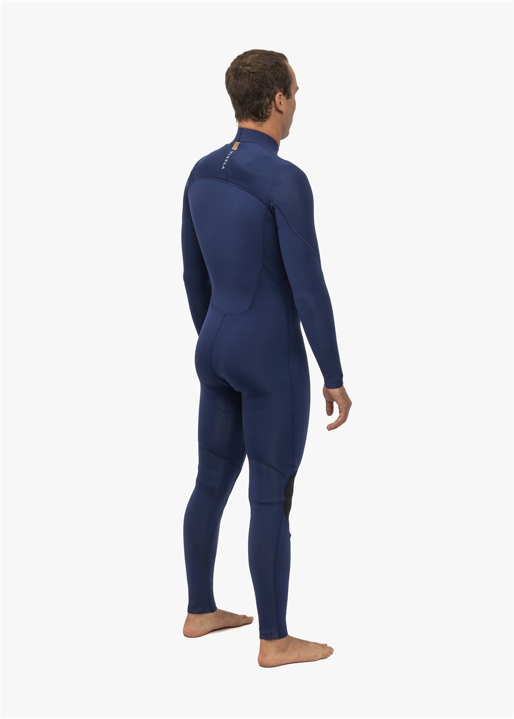 Vissla 7 Seas 4-3 full chest zip wetsuit, back view