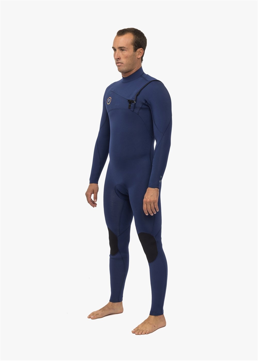 Vissla 7 Seas 4-3 full chest zip wetsuit, side view