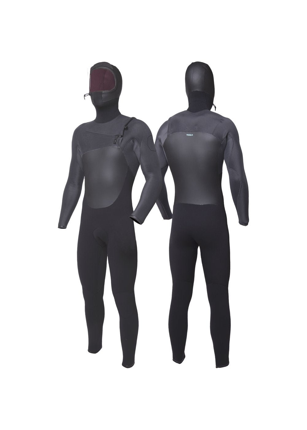 VIssla High Seas II 5/4 hooded wetsuit front and back view