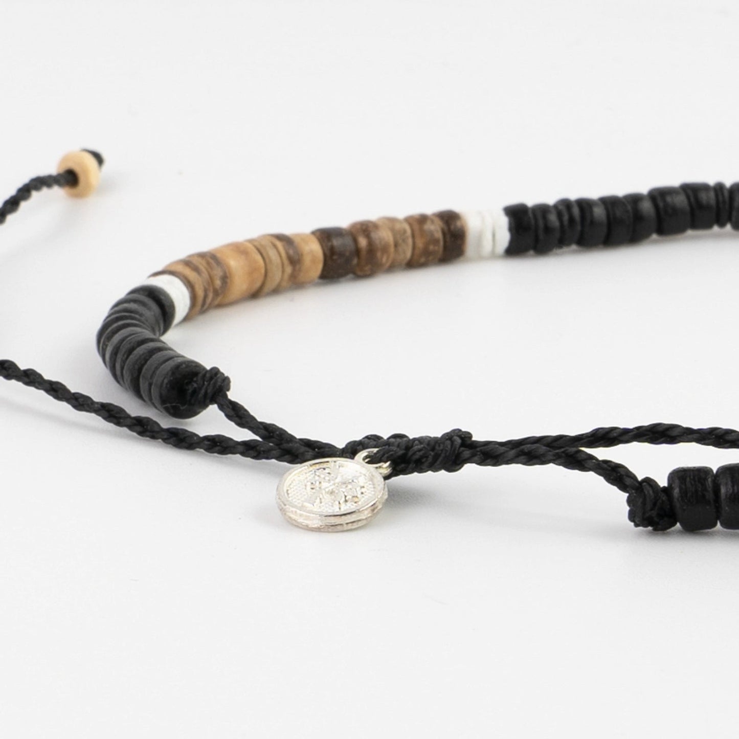 Pineapple island Adjustable coconut wood and coloured shell beaded necklace