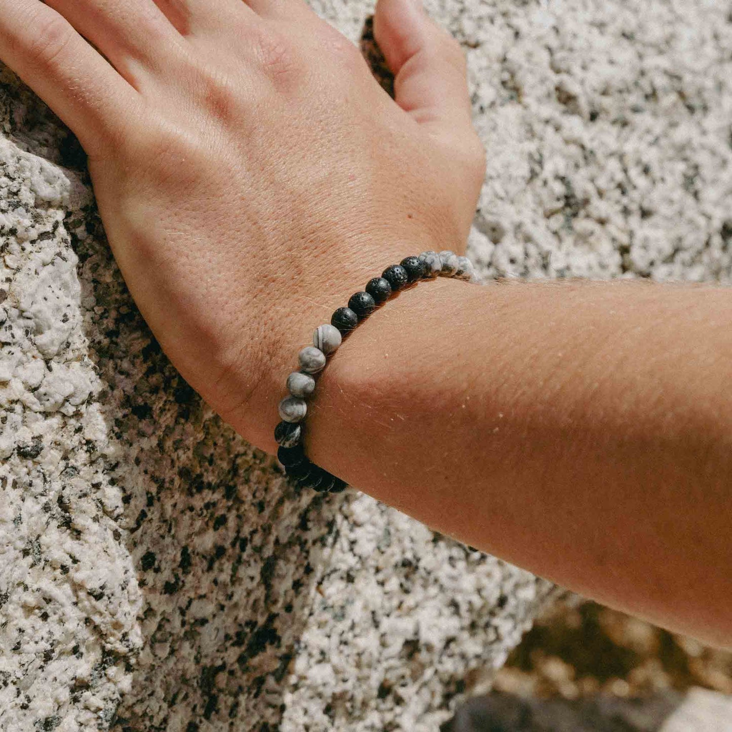 Sekumpul Natural Stone Beaded Mens Bracelet