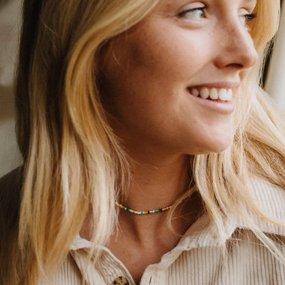 Pineapple Island Alila Dainty Beaded Choker Necklace