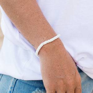 Pineapple Island White Puka Shell Bracelet