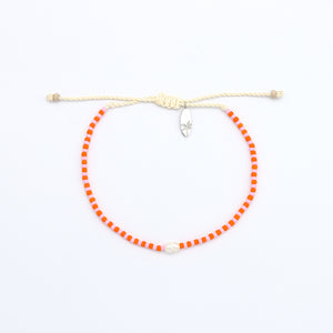 Pineapple Island Mutiara Dainty Beaded Pearl Bracelet - Orange
