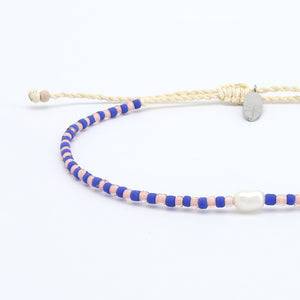 Pineapple Island Mutiara Dainty Beaded Pearl Bracelet - Blue