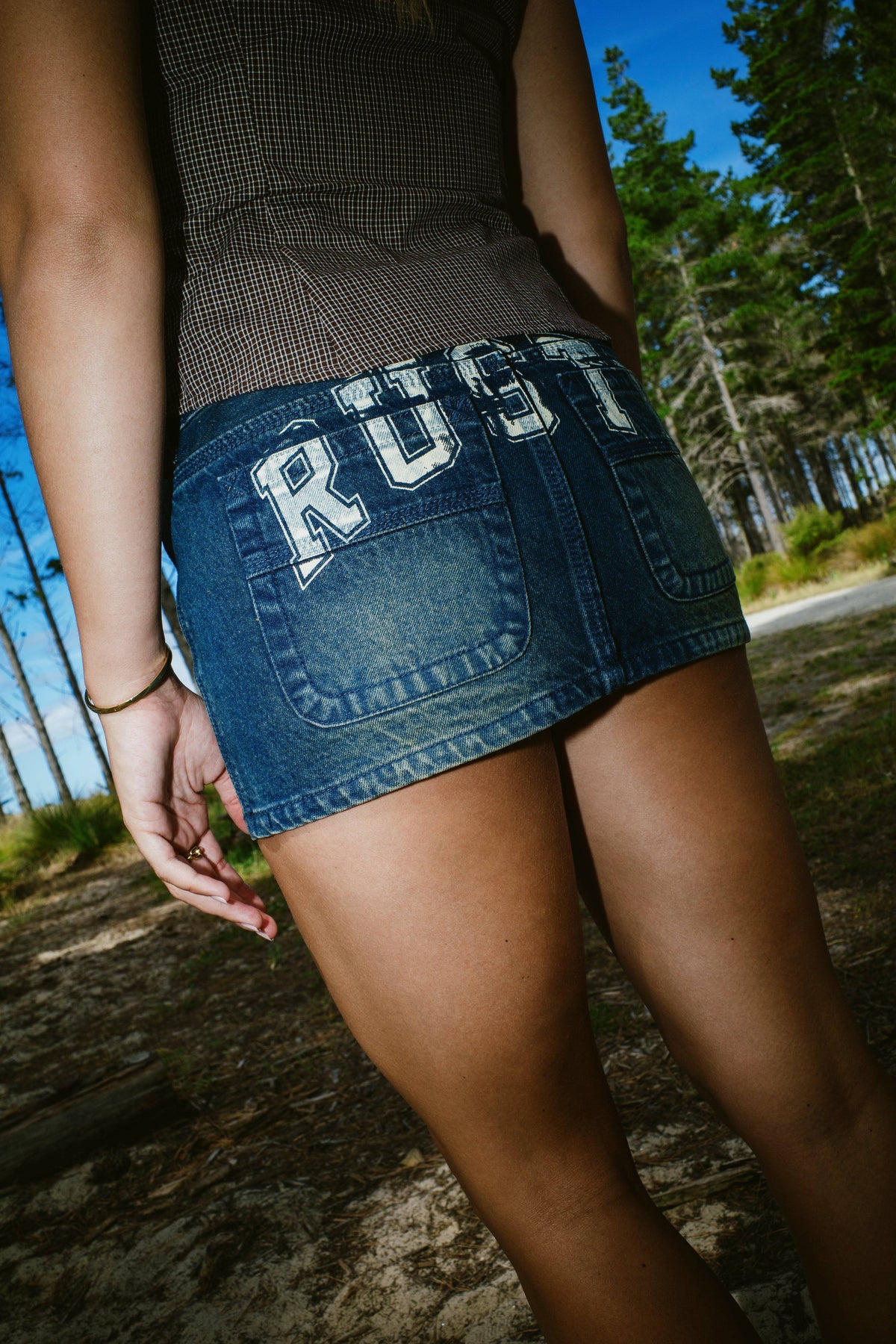 Rusty Norty Low Rise Denim Micro Mini Skirt