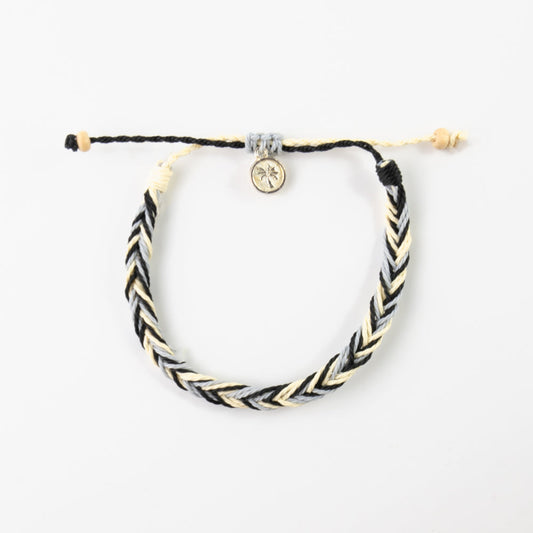 Stylish Pineapple Island Anklet RCA-037 with braided black and beige design.