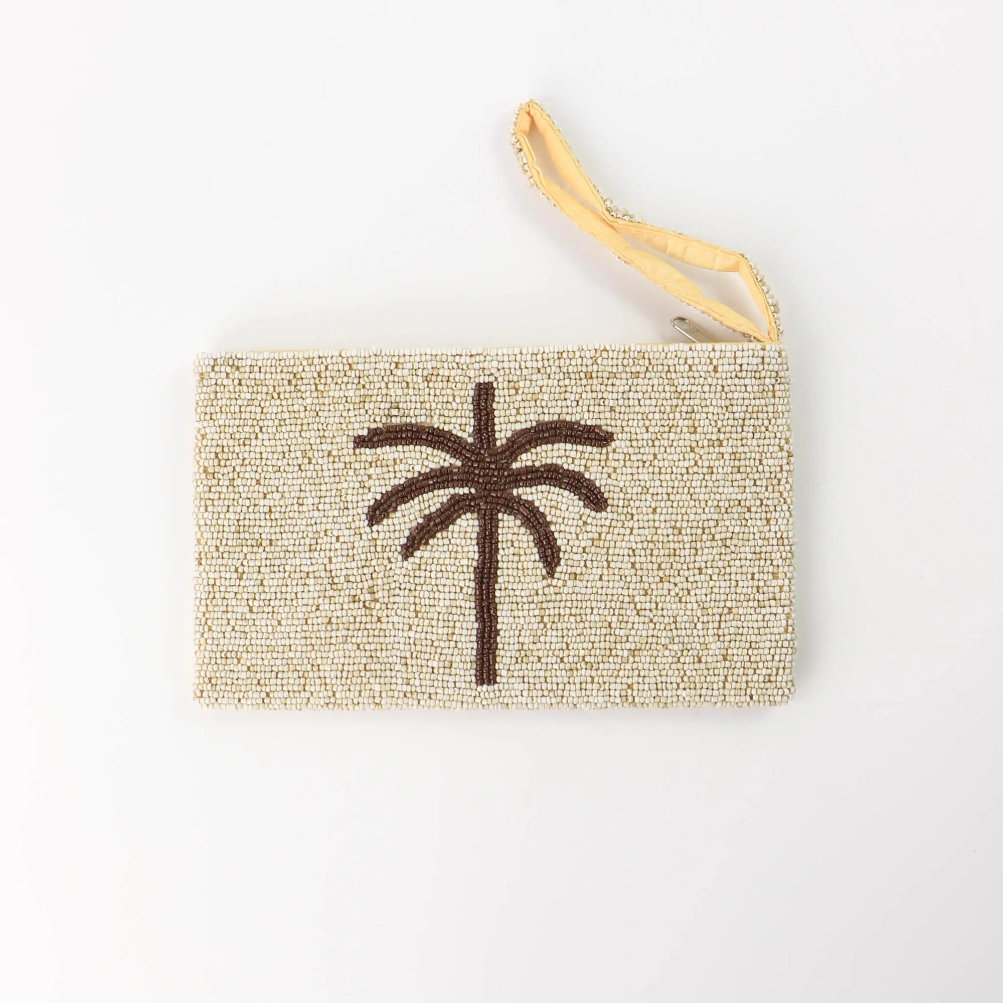 Pineapple island Large Palm Tree Beaded Pouch