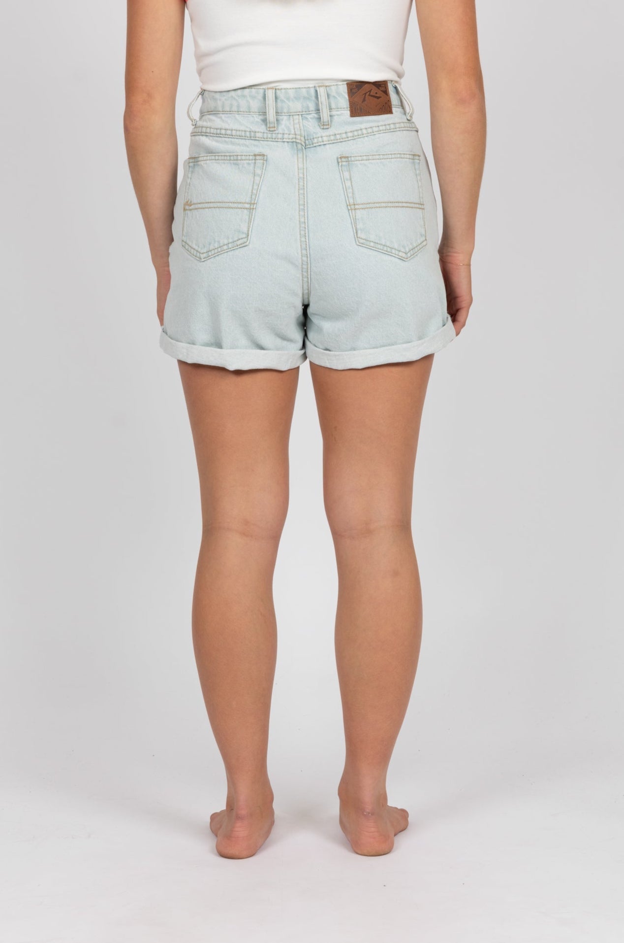 Rusty Hermosa high rise denim short - sky blue heather