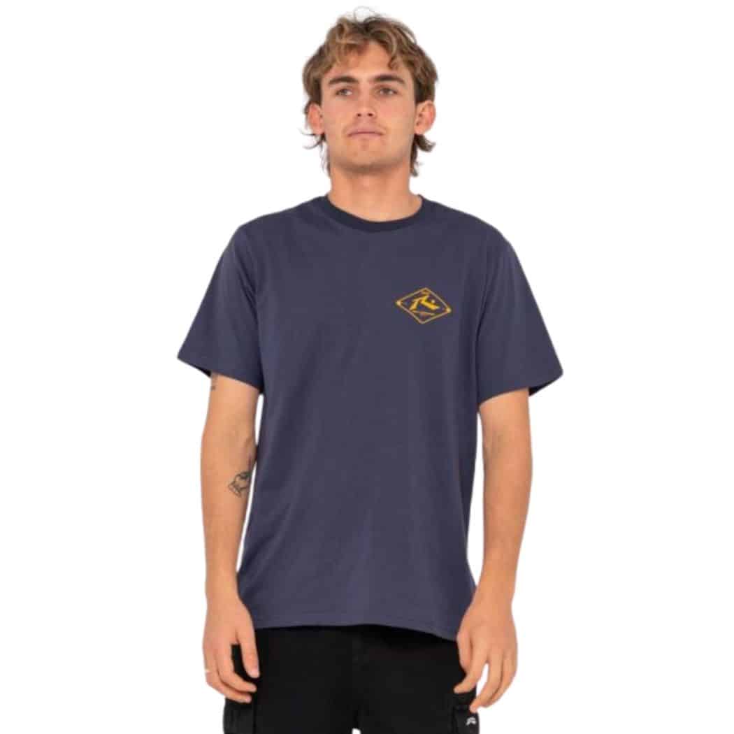 Rusty Wull Wolume Short Sleeve Tee Navy Gold