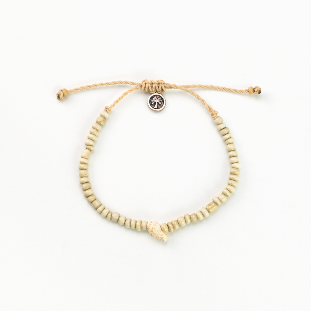 Pineapple Island Bracelet SH-071 with beige beads and adjustable cord.