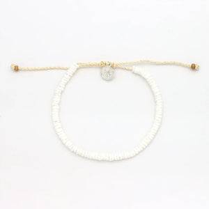 Pineapple Island White Puka Shell Bracelet