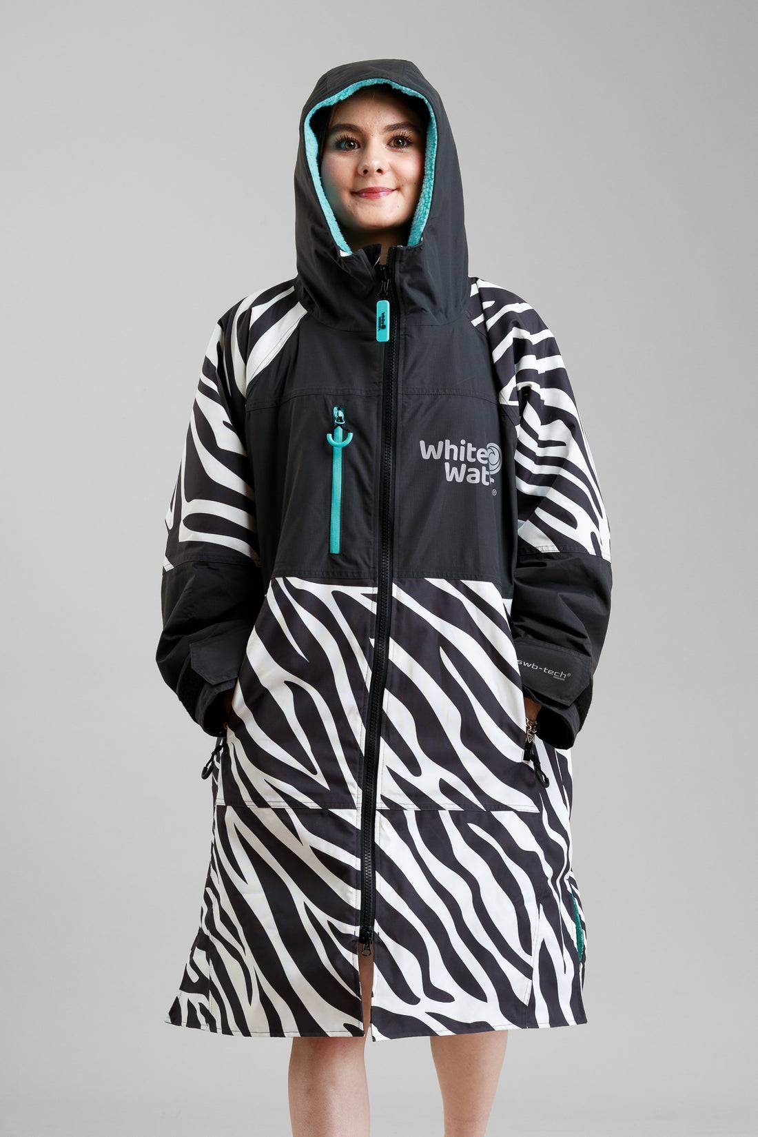 White water Juniors Hard Shell Robe - zebra
