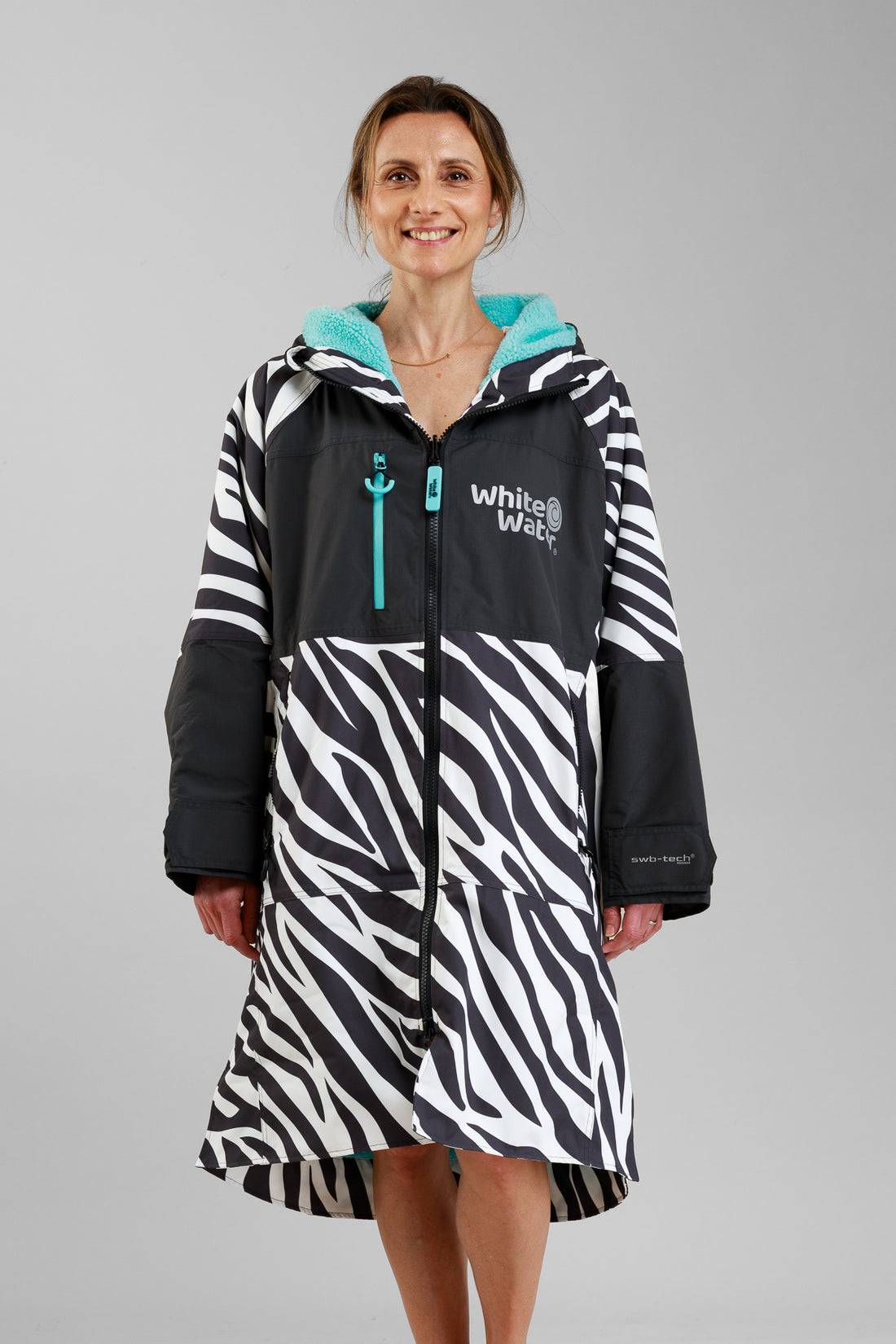 White Water Adults Hard Shell Robe - zebra
