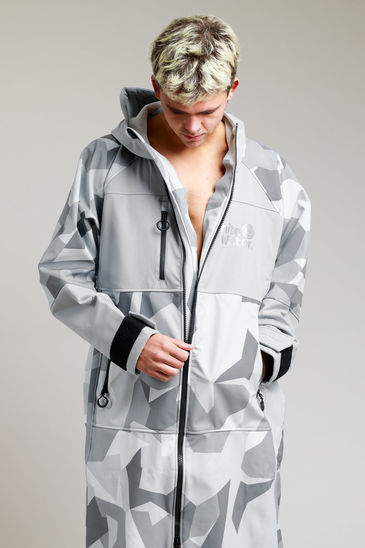 White Water Adult Soft Shell Robe - Arctic Camo