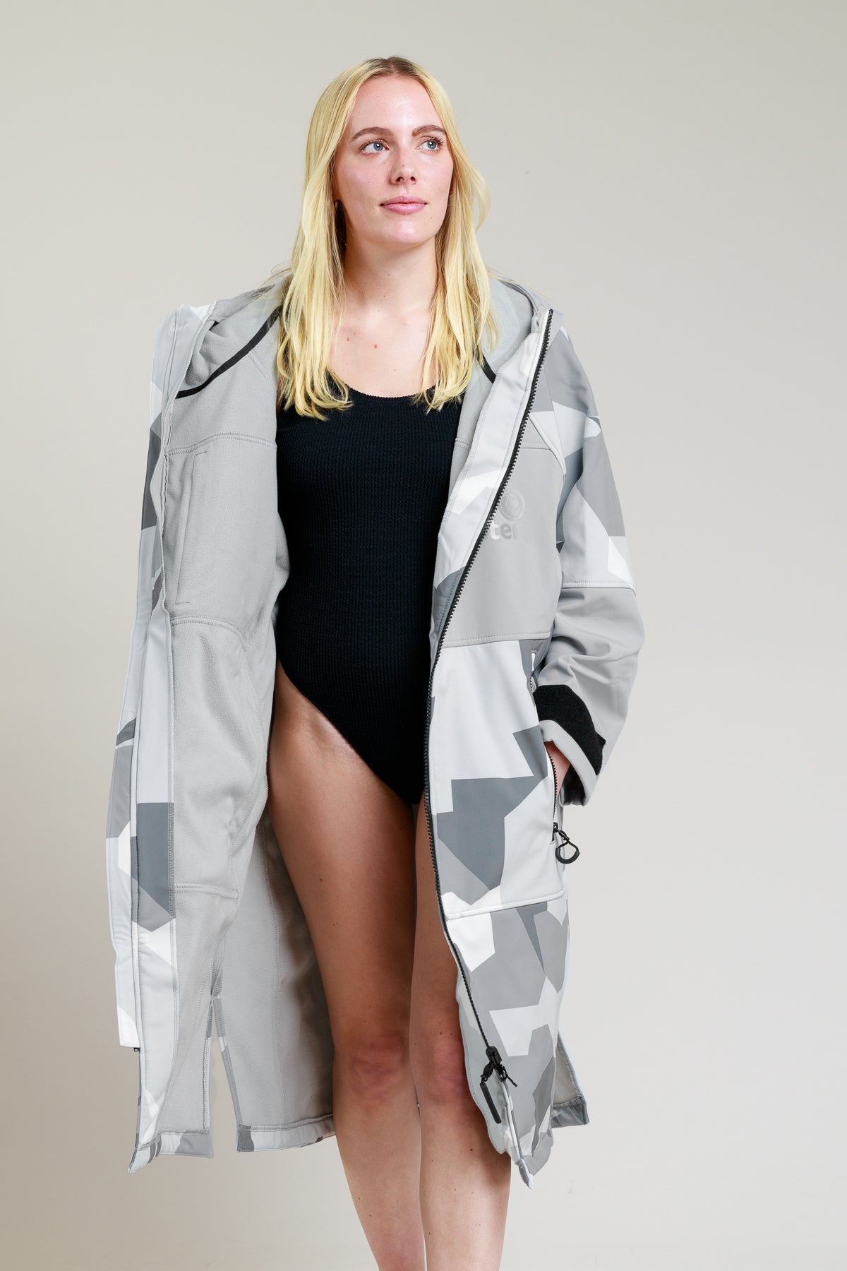 White Water Adult Soft Shell Robe - Arctic Camo