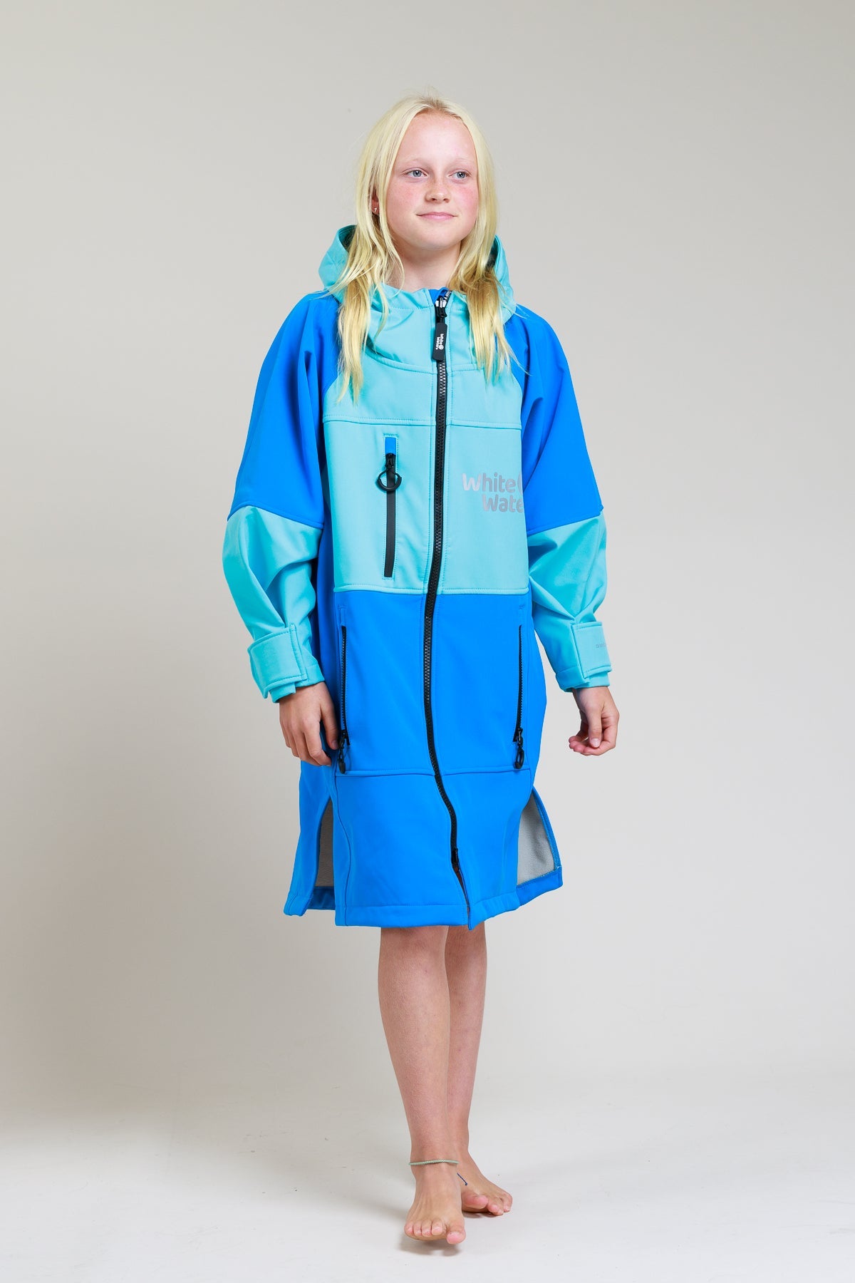 White Water Kids Soft Shell Robe - Cobalt Blue