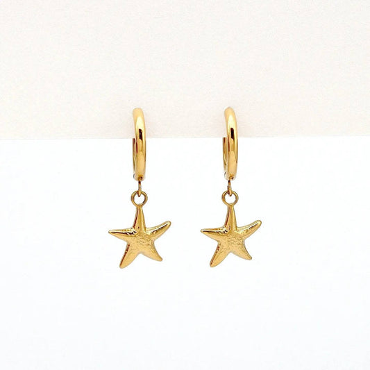 Starfish Hoop Waterproof Earrings