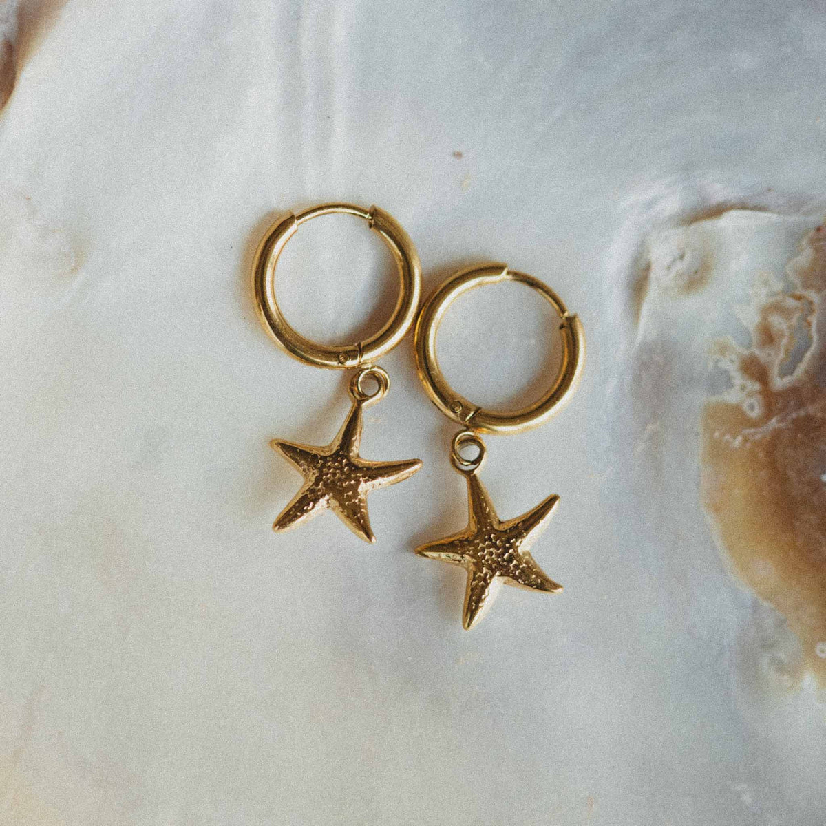 Starfish Hoop Waterproof Earrings
