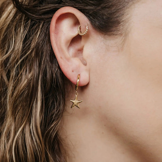 Starfish Hoop Waterproof Earrings