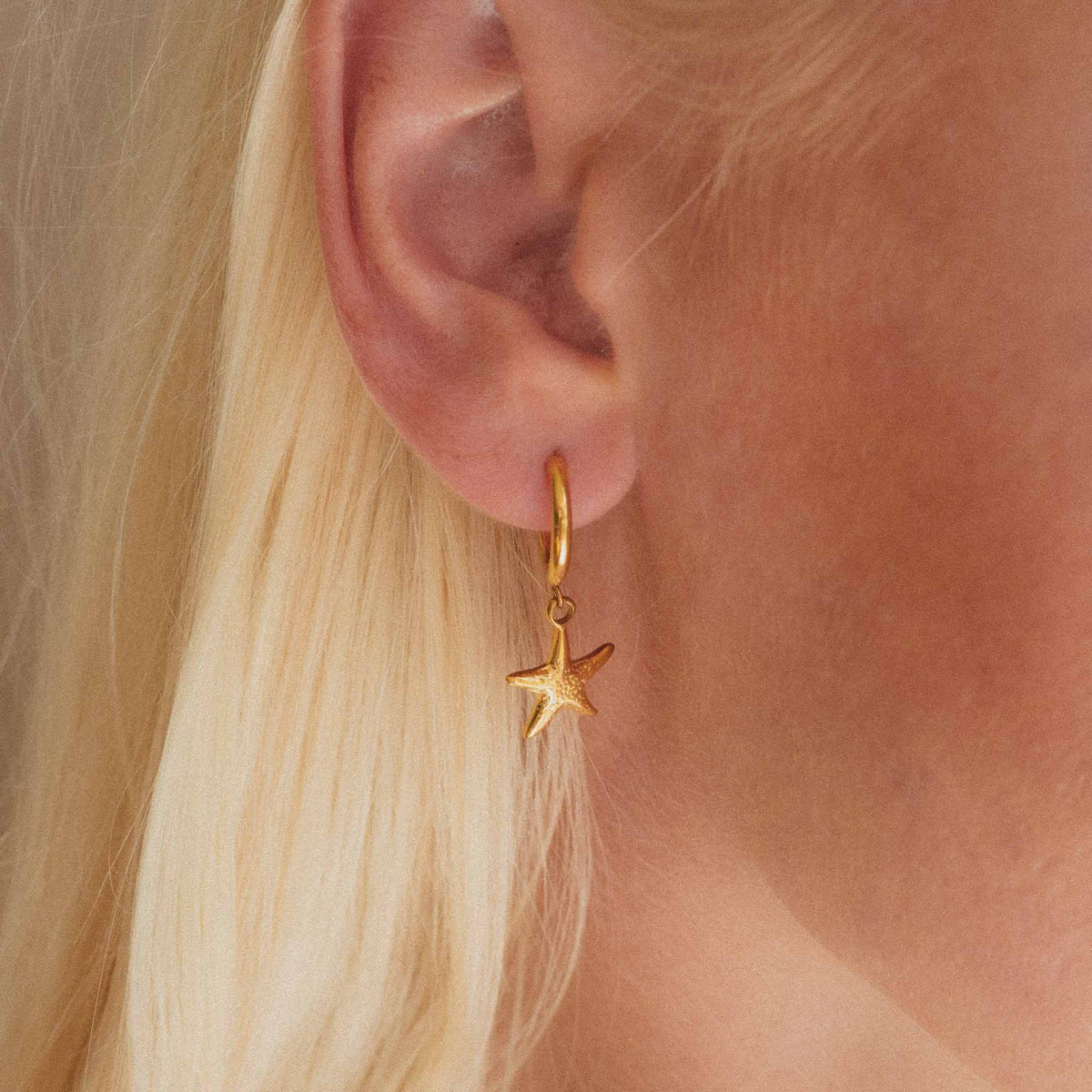 Starfish Hoop Waterproof Earrings