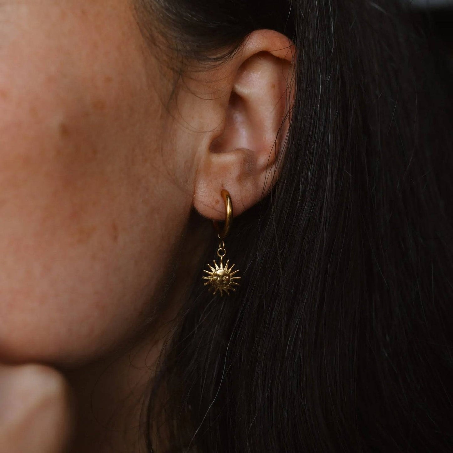 Pineapple Island Sun Hoop Earrings