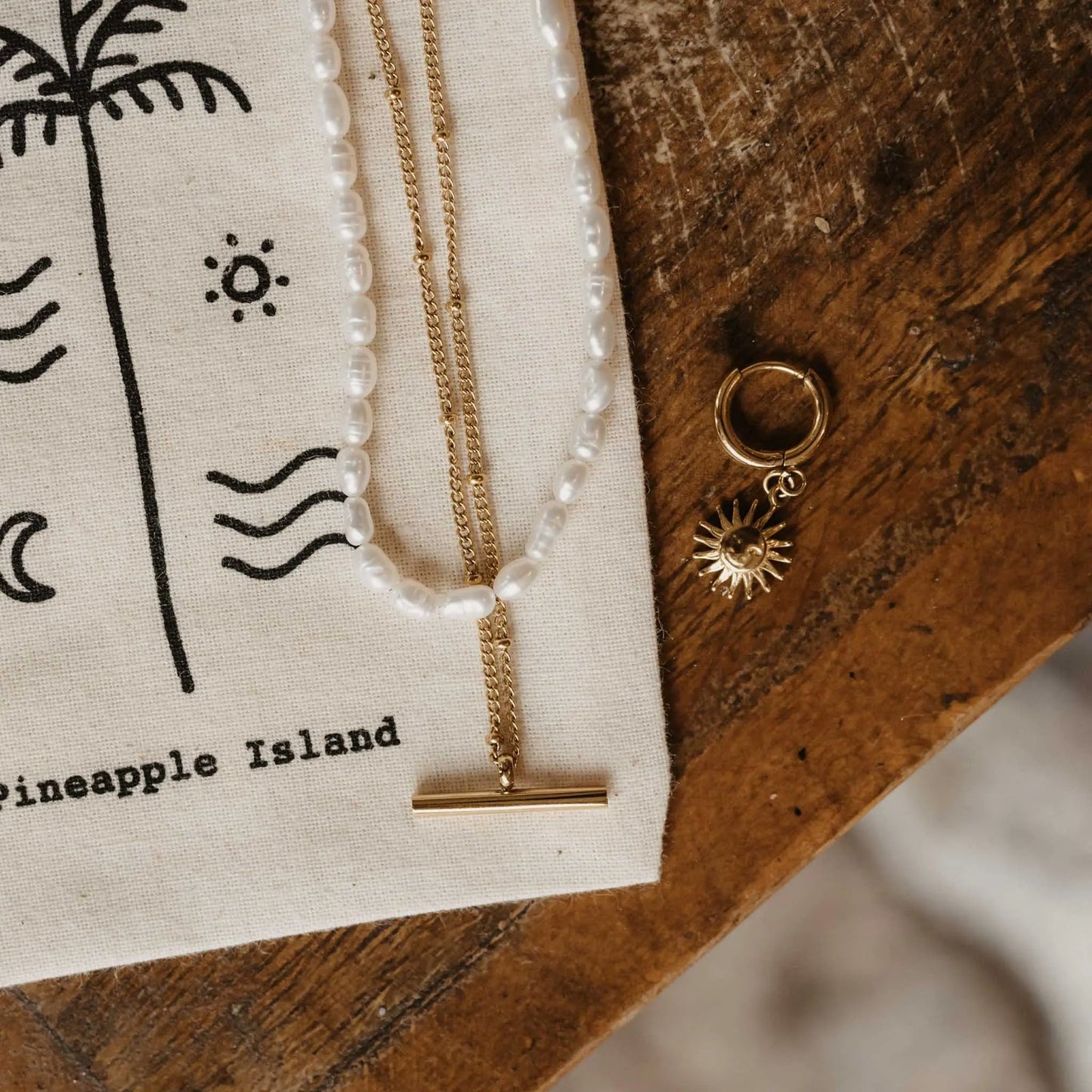 Pineapple Island Sun Hoop Earrings