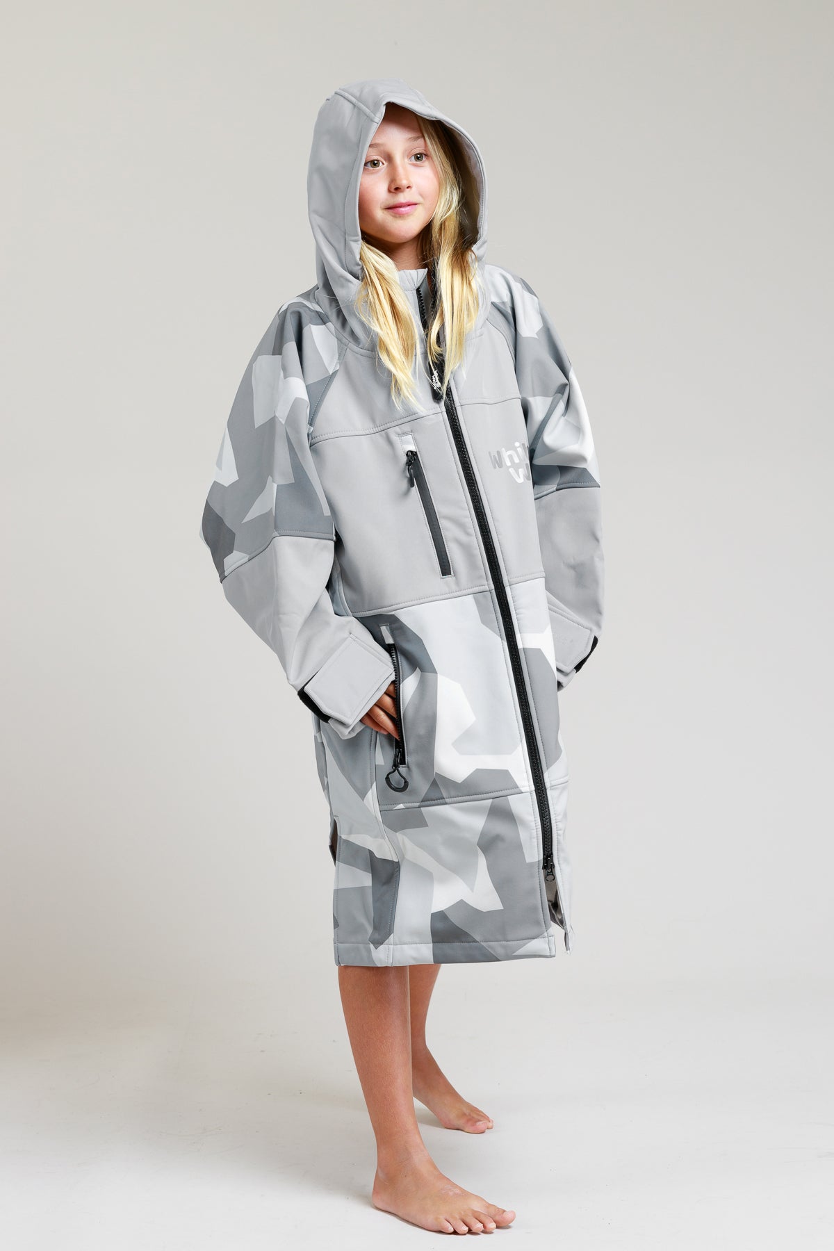 White Water Kids Soft Shell Robe - Arctic Camo