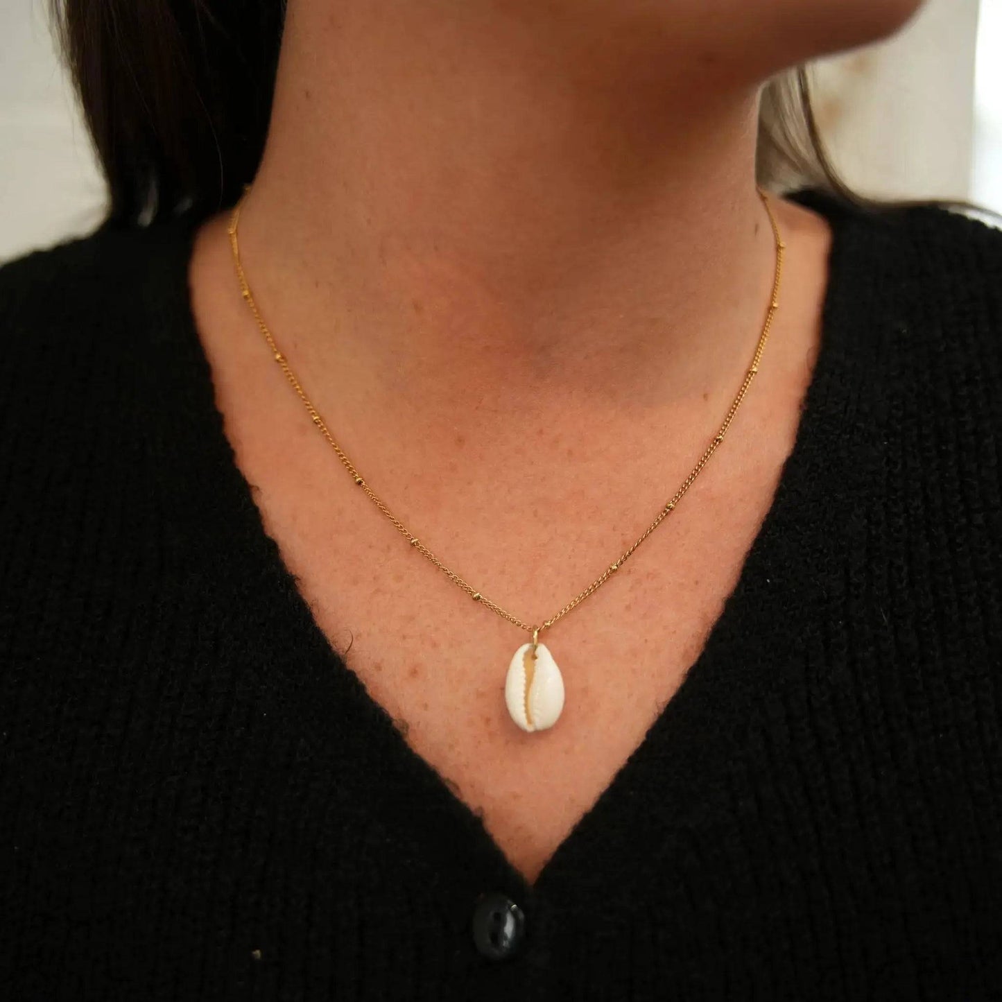 Cowrie Shell Chain Necklace for Everyday Wear