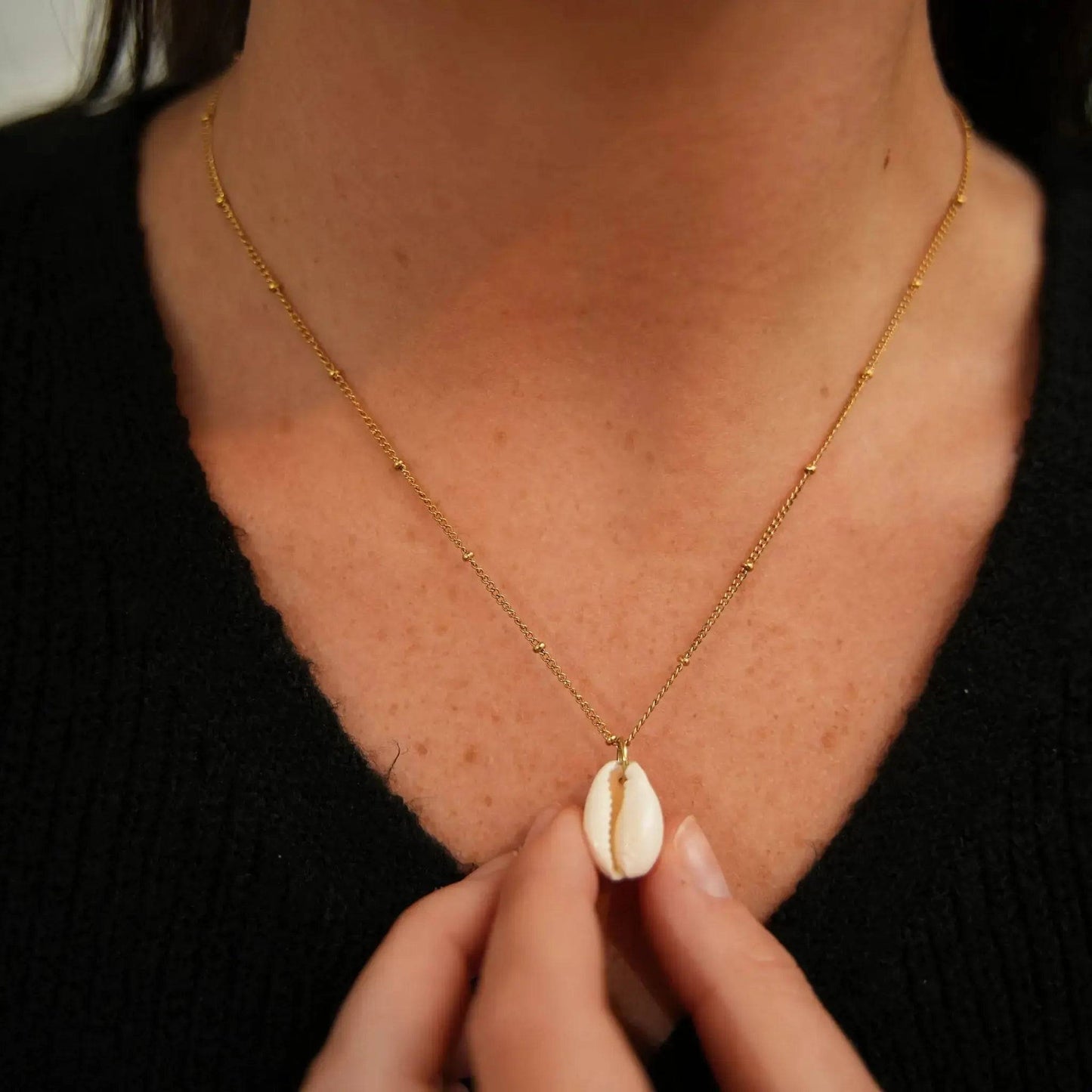 Cowrie Shell Chain Necklace for Everyday Wear