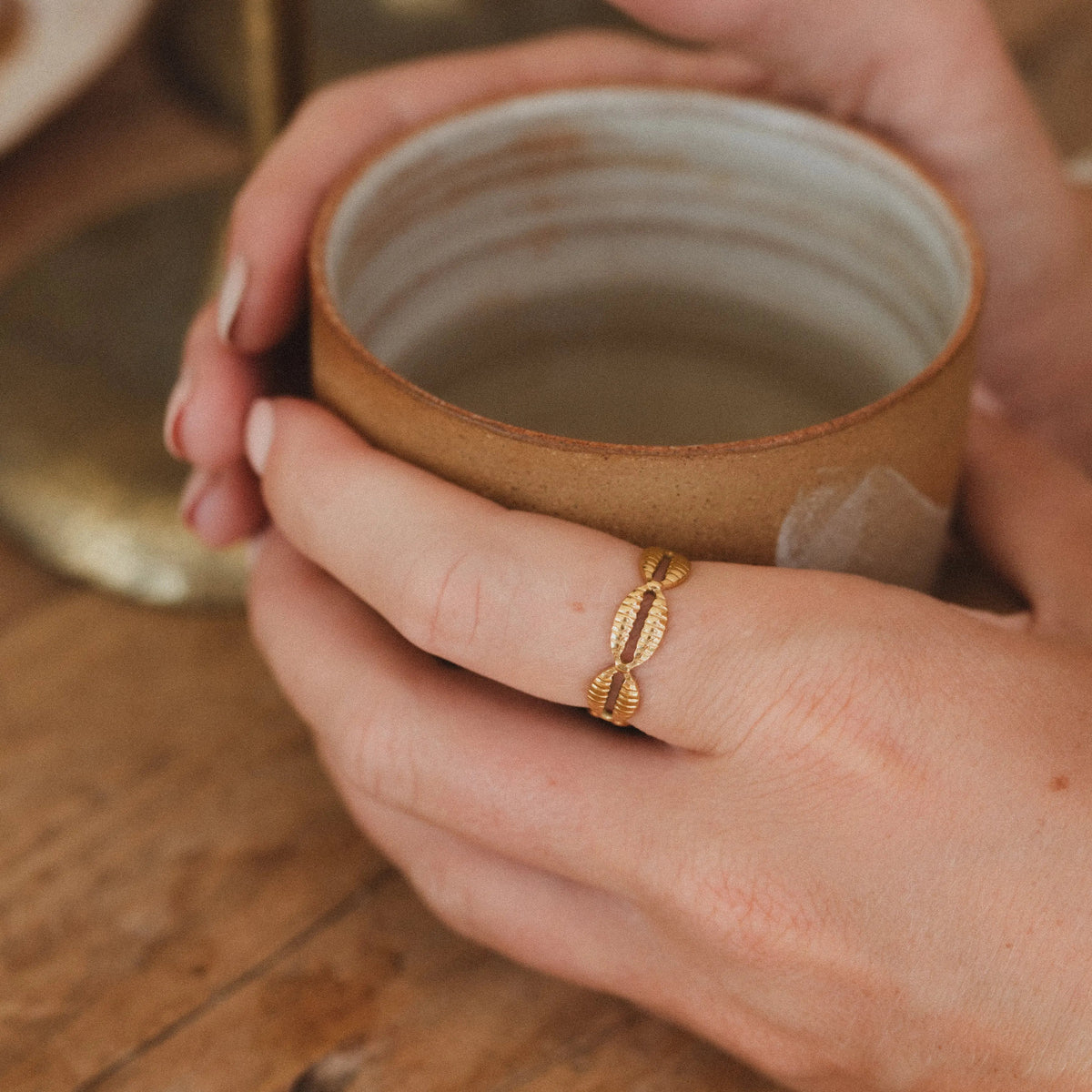 Cowrie Shell Waterproof Ring