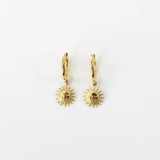 Pineapple Island Sun Hoop Earrings