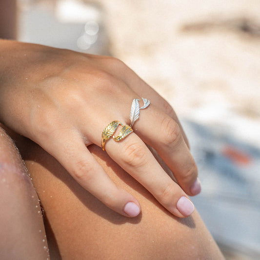 Pineapple Island Bocca Feather Ring - Silver