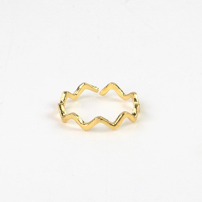 Pineapple Island Ripple Wave Ring - Gold