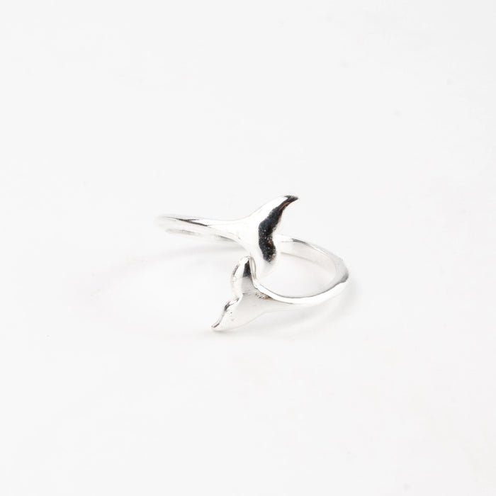 Pineapple Island Whale Tail Wrap Ring - Silver