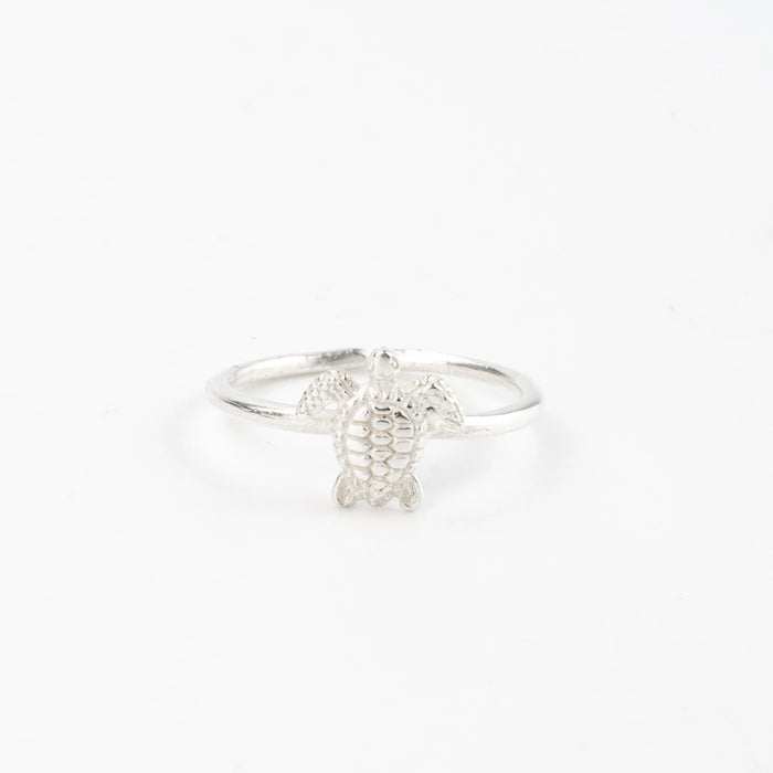 Pineapple island Adjustable Turtle Ring - Silver