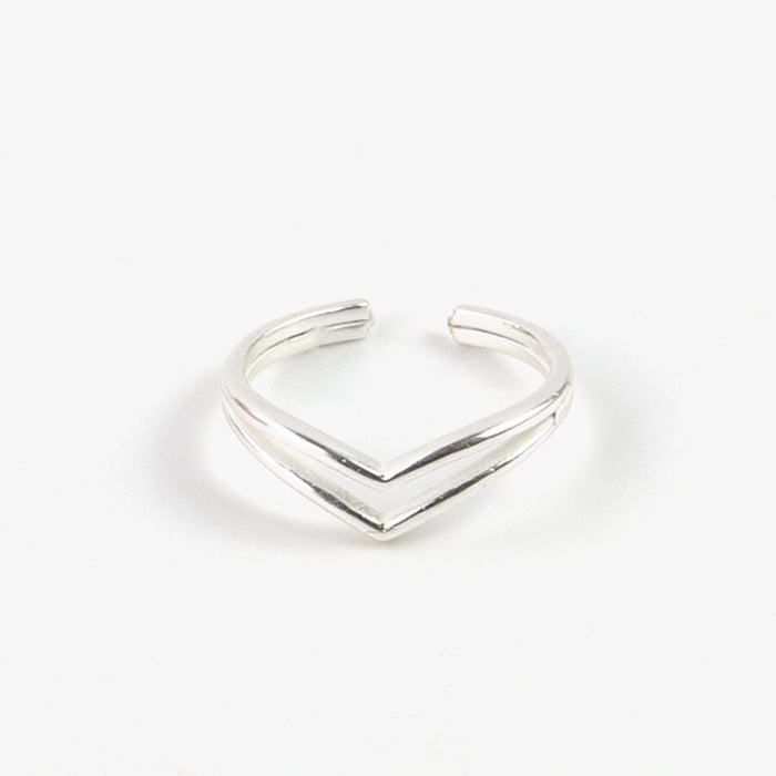 Pineapple Island Breaking Wave Wishbone Ring -Silver