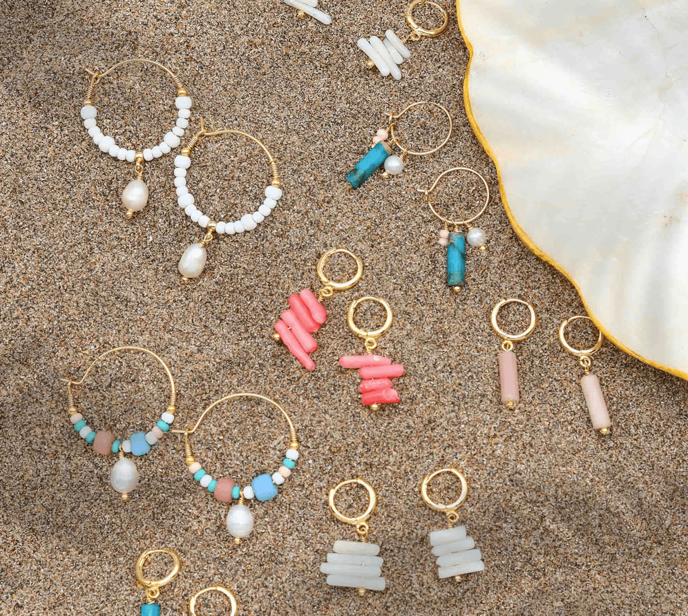 Pineapple Island Giada Sugati Beaded Hoop Earrings