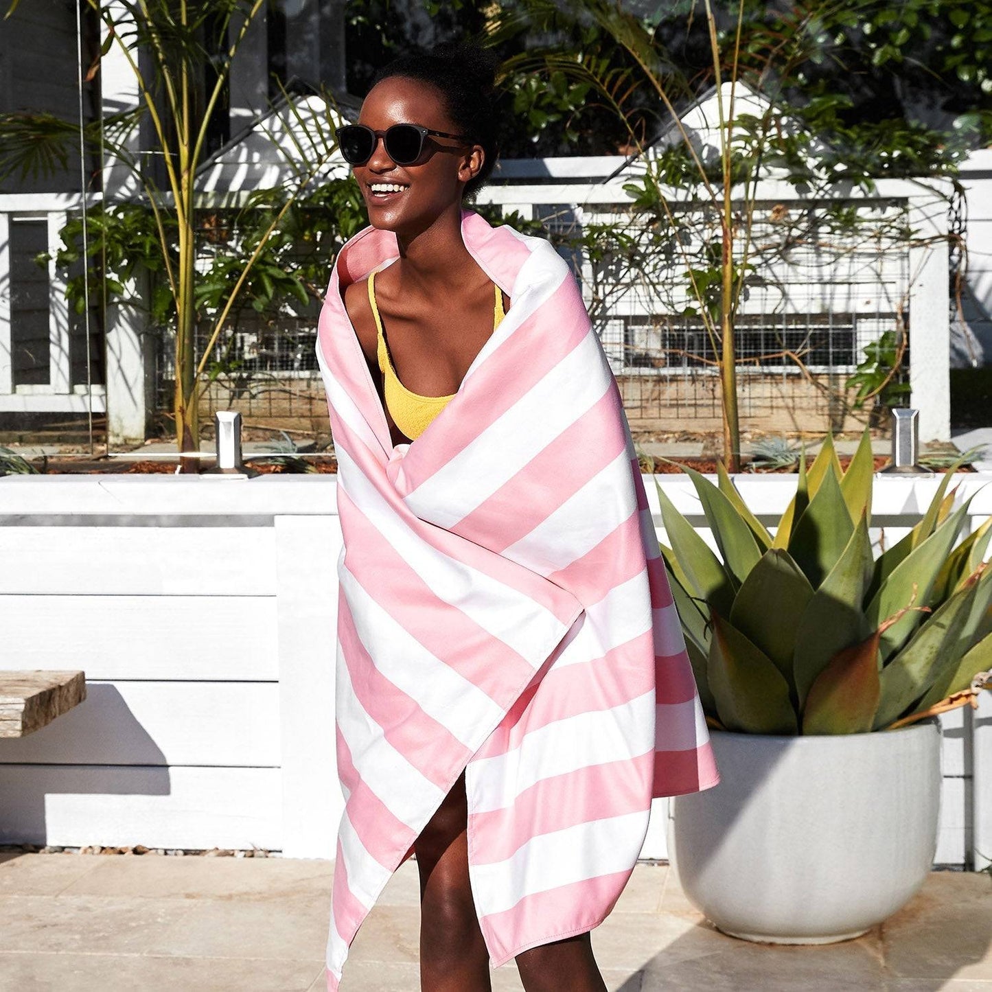 XL Malibu Pink Beach Towel for Quick Drying and Comfort
