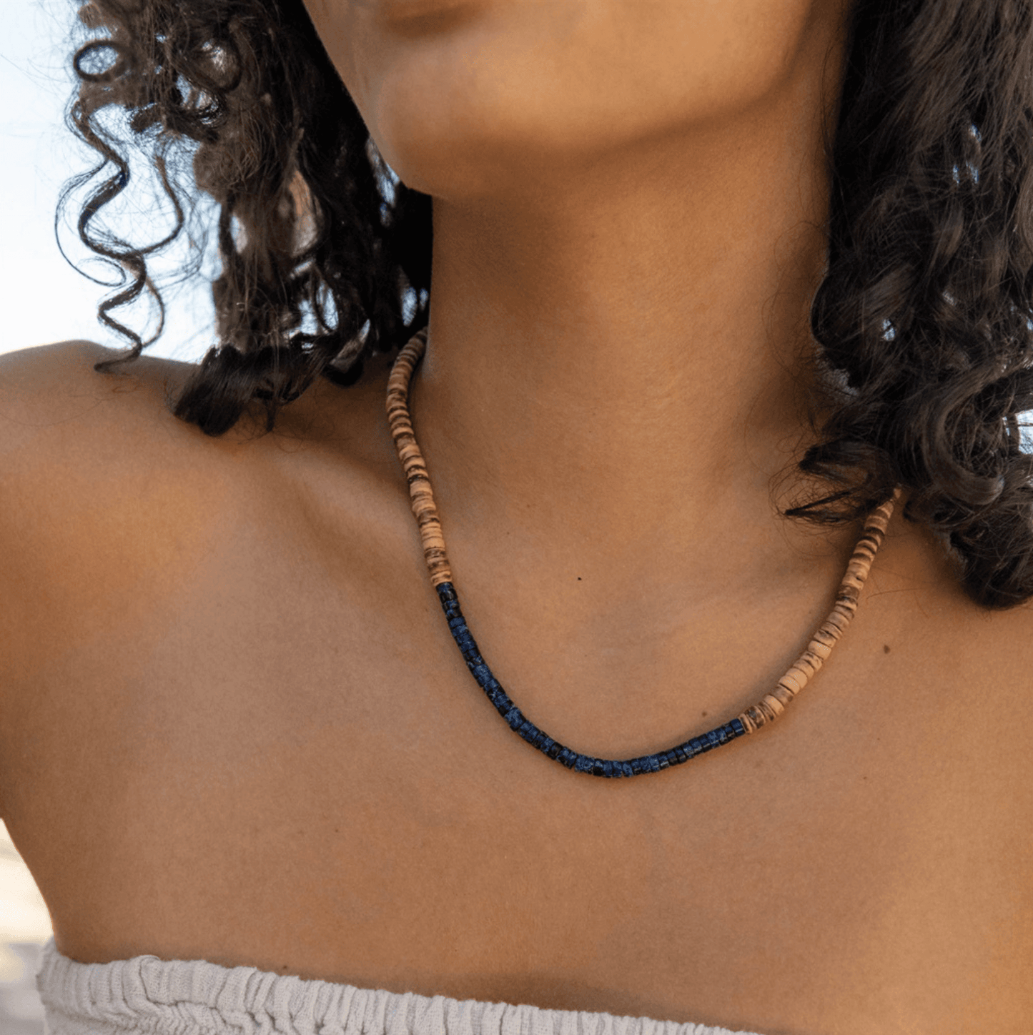 Pineapple island Koʻolau Wood Beaded Necklace