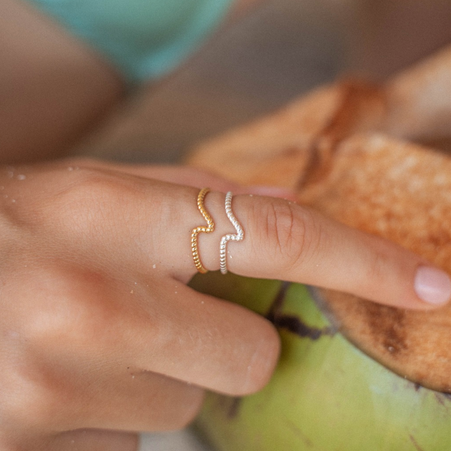 Pineapple Island Beady Wave Ring