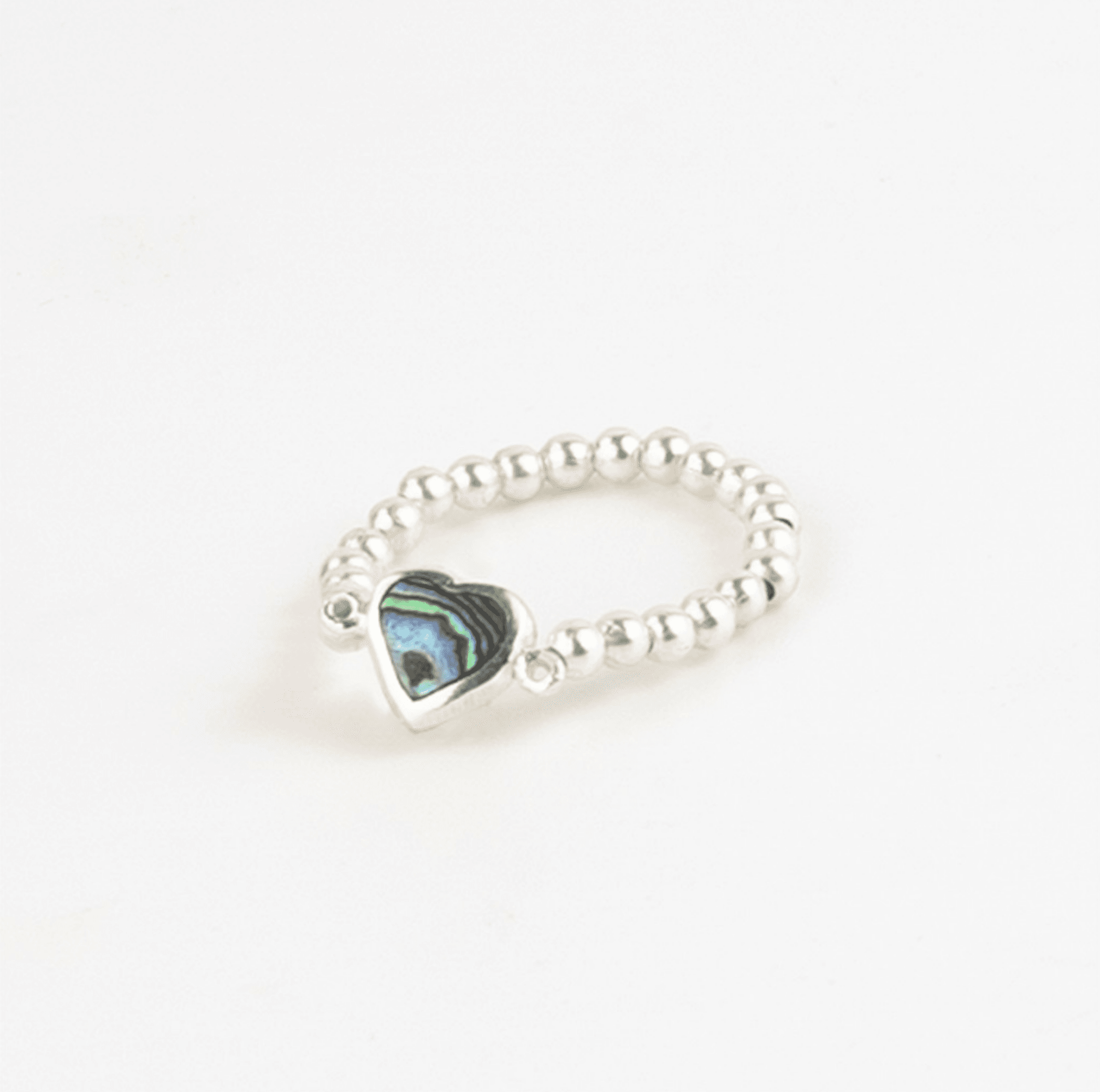 Pineapple Island Elasticated silver bead ring